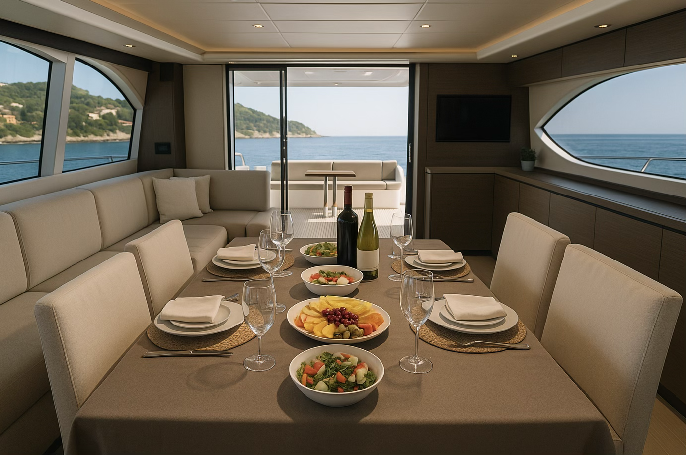 Skipper professionnel à la barre d'un yacht